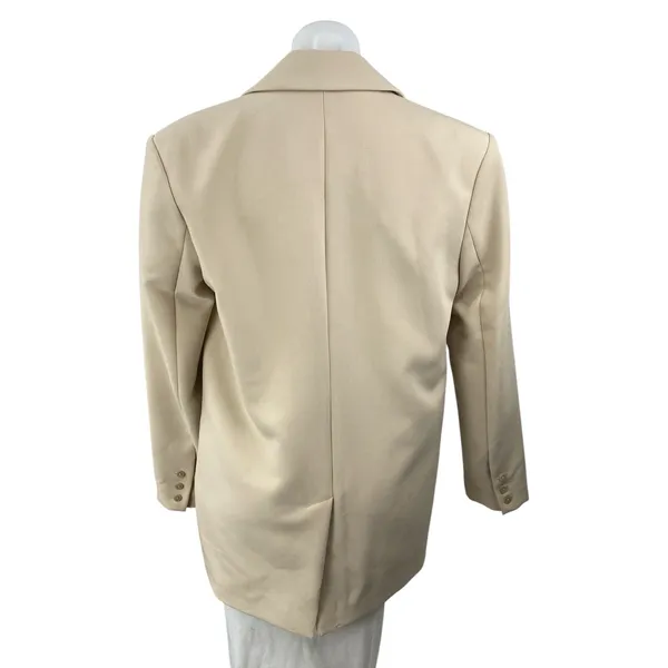 Abercrombie & Fitch Beige Long Sleeve Notch Collar Button Blazer Coat Jacket M - Image 4