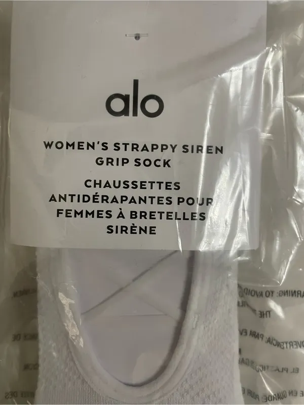 ALO Yoga NWT Strappy Siren Grip Socks White Size S M - Image 8