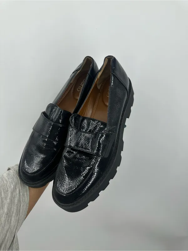 Franco Sarto Black Chunky Loafers Women's Size 8.5 Grunge Goth - Image 6