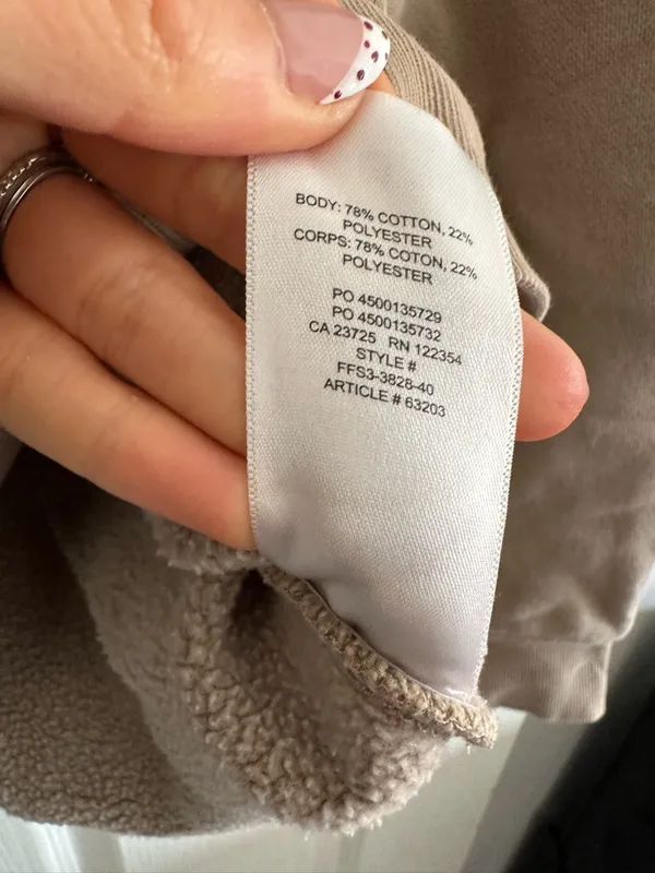 Aritzia Tna Cozy Fleece pullover Perfect Hoodie Clamshell light Brown XS comfy - Image 6