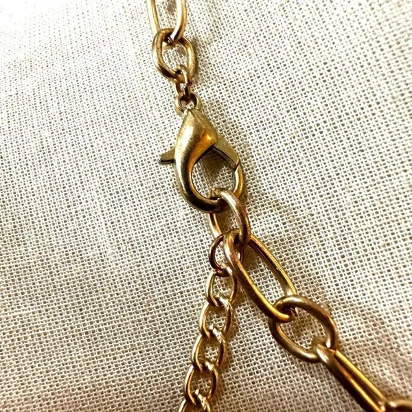 Gold tone rhinestone link necklace - Image 5
