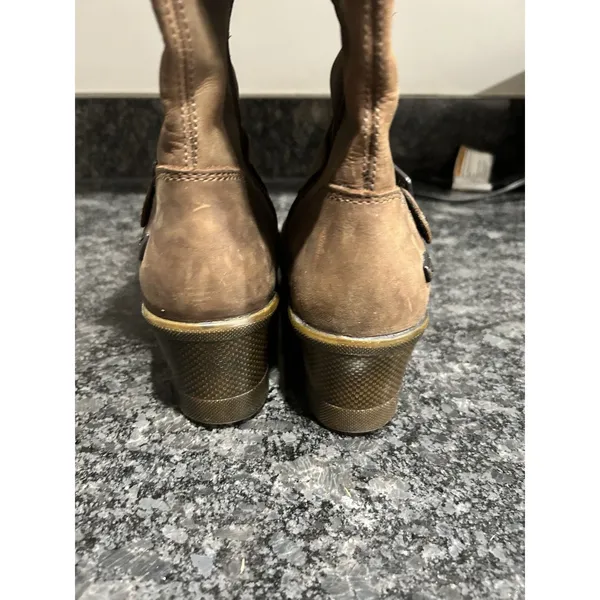Keen Women Of Scots Brown Leather Wedge Heel Tall Boots Size US 7 Nature Gorp - Image 7