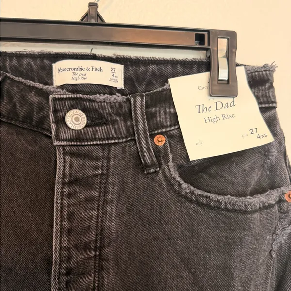NWT Abercrombie & Fitch The Dad High Rise Curve Love 4 XS - Image 4