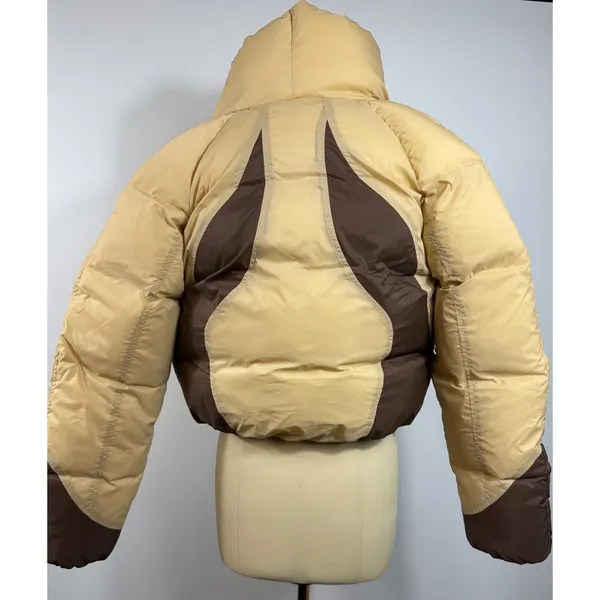 NWT OW Collection Swirl Puffer Jacket Tan/Downtown Colorway Size Small‎ - Image 7