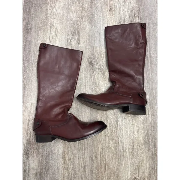 Frye Melissa Back Zip Redwood Leather Riding Boots Women's 8.5 - Image 2