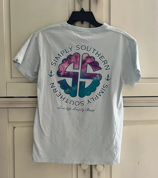 Simply Southern T-shirt Baby Blue Small - Image 2