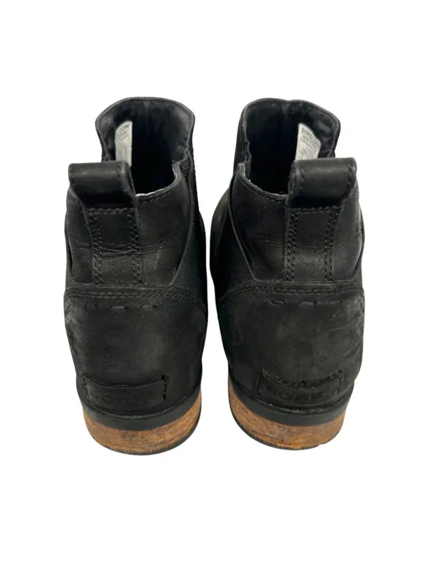 Sorel Emelie Black Leather Chelsea Ankle Boots Size 11 Waterproof Comfort - Image 5