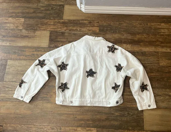 POL White Jean Jacket with Star Accents NWT - Image 6
