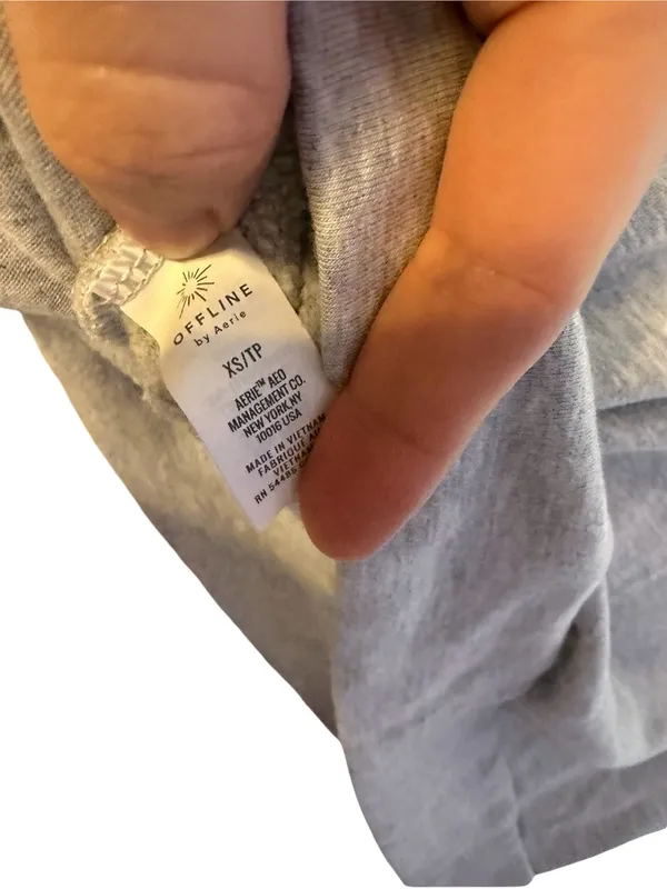 🌫️ Offline by Aerie Gray Fleece Hoodie Pullover Size XS 🌫️ - Image 4