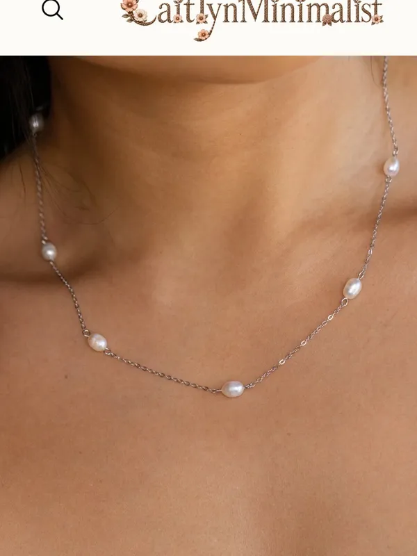 Pearl Necklace, 2 Bracelet S & Earring Set - White Pearls - Image 3