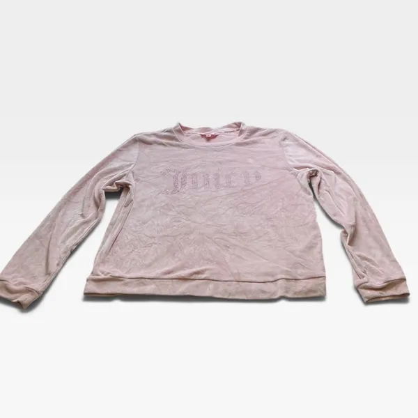 Juicy Couture Pink Velour Rhinestone Logo Lounge Set Top & Joggers Medium - Image 11