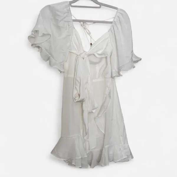 Selfie Leslie whimsy coquette ruffle Dress White Soft-Girl Bridal XS graduation - Image 5