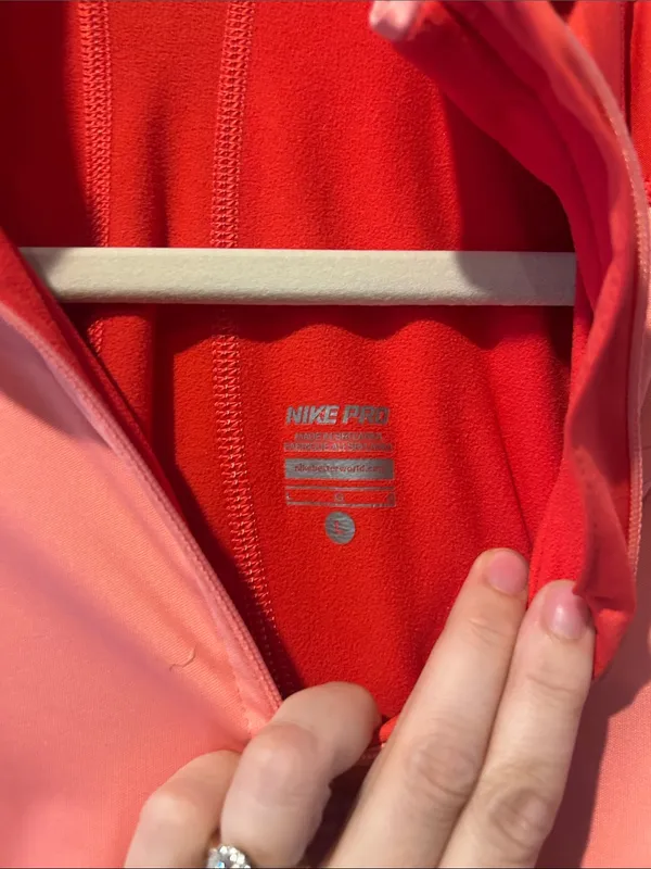 Nike Pro hyper warm shield half-zip athletic top in pink colorblock - Image 5
