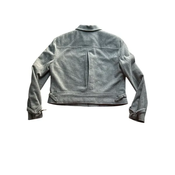 Lauren Ralph Lauren Angora‎ Wool Blazer Women's Size 12 Gray Zip Cropped Jacket - Image 5
