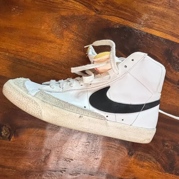 Nike Blazer Mid 77 Vintage Womens 10‎ White Black High Top Sneakers CZ1055-100 - Image 16