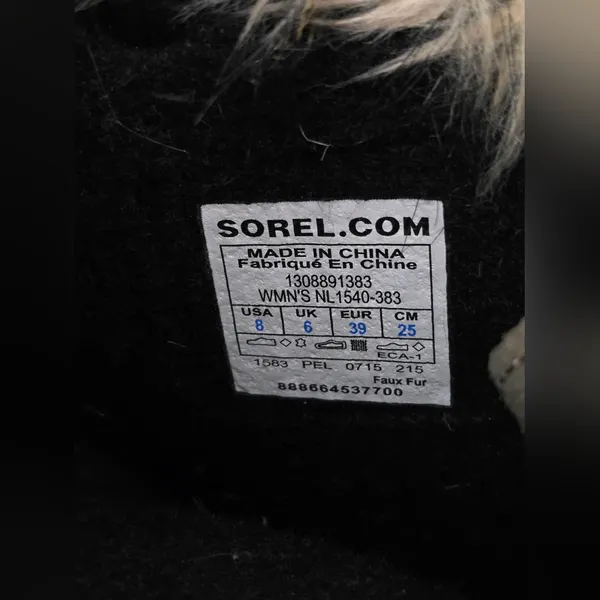 Sorel Women’s Waterproof Shearling Winter Boots Black/Green Size 9 - Image 7