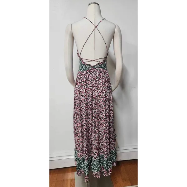 Free People Shirred Detail In Floral Print Maxi Dress Size S. B-3 - Image 6