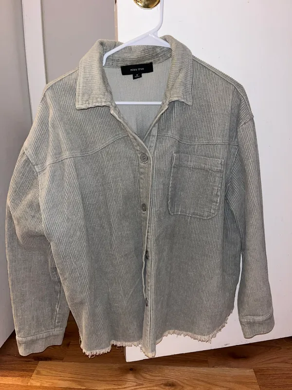 Sage Green Corduroy Jacket Size M - Image 2