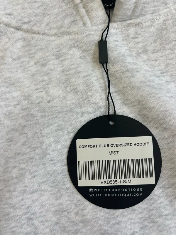 White Fox Grey Comfort Club Hoodie New - Image 6
