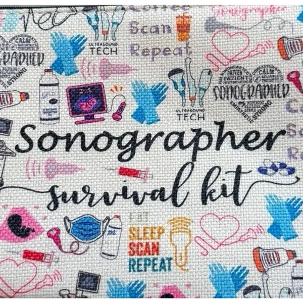 Sonographer Survival Kit Makeup Bags Set of 2 Ultrasound Tech Gift Pouches - Image 4