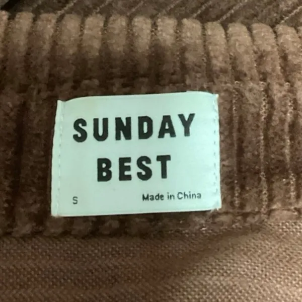 Aritzia Sunday Best Brown Corduroy Long Sleeve Button Up Shirt Top Jacket Size S - Image 3