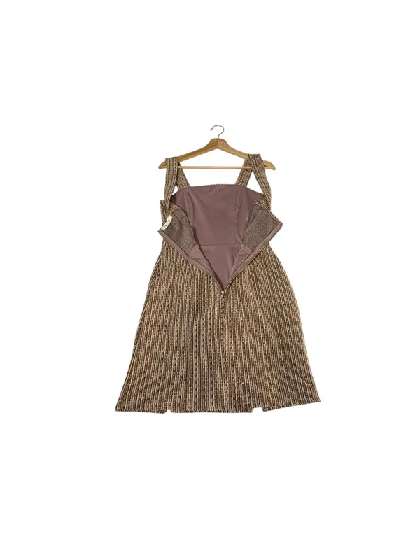 Francesca’s Tweed Mini Dress Womens M Square Neck Preppy Old Money Academia - Image 5