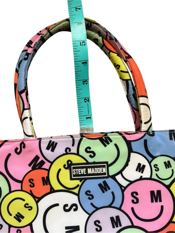 Steve Madden Insulated Mini Lunch Tote Multi Color Zip Smiley Face - Image 4