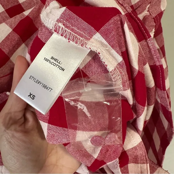 Tuckernuck Pomander Place Apple Red Gingham Scarlett Button Down Shirt NEW - Image 5