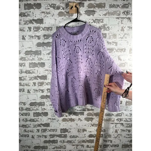 Aerie | women lilac purple knitted crewneck sweater - Image 7