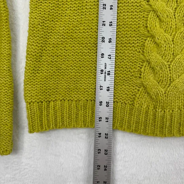 Love Whit XS Green‎ Cable Knit Bell Sleeve Pullover Sweater Top - Image 3