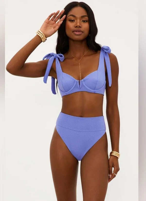 BEACH RIOT Blair Top Periwinkle Waffle, Size Small, $128 - Image 3