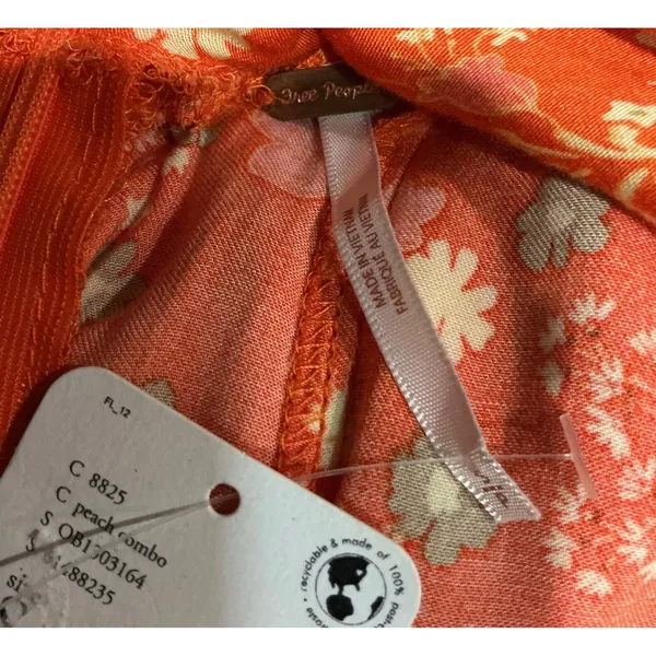 NWT Free People‎ It Takes Two Wrap Around Open Back Flowy Mini Dress Peach Small - Image 7