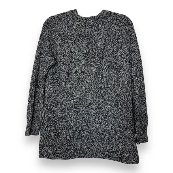 Athleta Womens Tunic Sweater XS Deep Split Hem V Neck Black Marl Wool‎ Blend - Image 2