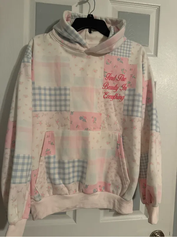 Altar’d State Find The Beauty In Everything Patchwork Pastel Hoodie - Image 2