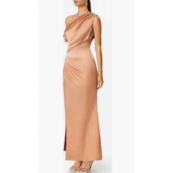 Elliatt‎ copper Retreat one shoulder satin gown Size Large Cocktail Bodycon - Image 4