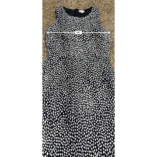 J.Crew Womens Polka Dot Sleeveless Shift Dress Navy Blue White Size 4 - Image 6