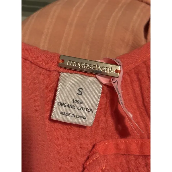 Women's Magaschoni Peach Casual Dress 100% Organic Cotton Sleeveless Midi Size - Image 11