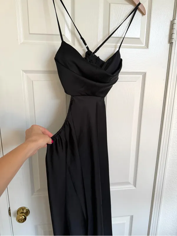 Mable Black Cutout Open Back Maxi Dress Size L Size L - Image 5