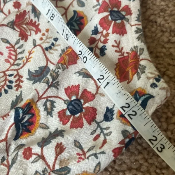a.n.a Cotton Fall Floral Sleeveless Tiered Sundress (Sz XL) Orange & Red Paisley - Image 9