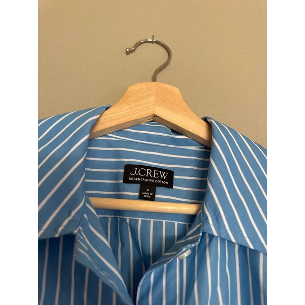 J. CREW Gamine Puff Sleeve Shirt in Stripe Size 4 - Image 4