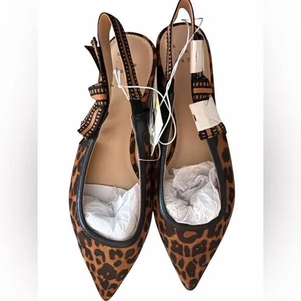 Women's London Sling Back Leopard Print Flats - A New Day NWT - Image 3