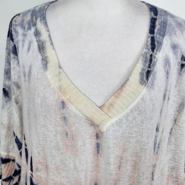 Maronie Dyed and Distressed Oversized Top Size Medium Blue - Image 3