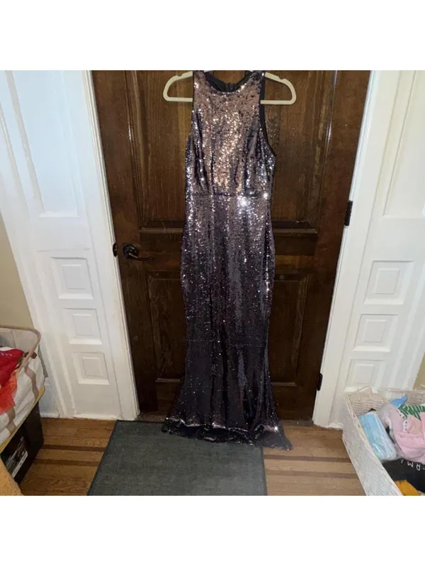 Lulus Notorious pewter sequin maxi dress - Image 3