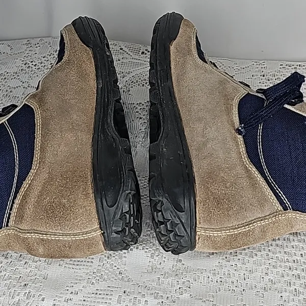 Vasque cowhide VINTAGE Skywalk suede leather gore-tex hiking tan blue boots sz 8 - Image 8