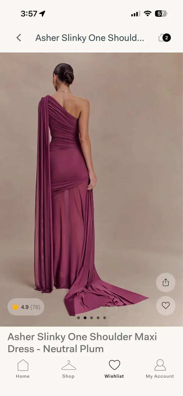 MESHKI asher slinky plum dress - Image 2