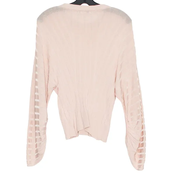 Club Monaco Top Dolman Sleeve Cottage Romantic Statement Y2K Ribbed Pink Medium - Image 2