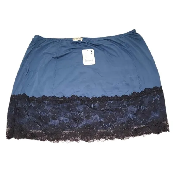 Free People Party Crashers Half Slip Navy Combo‎ Size Medium MSRP $50 - Image 3