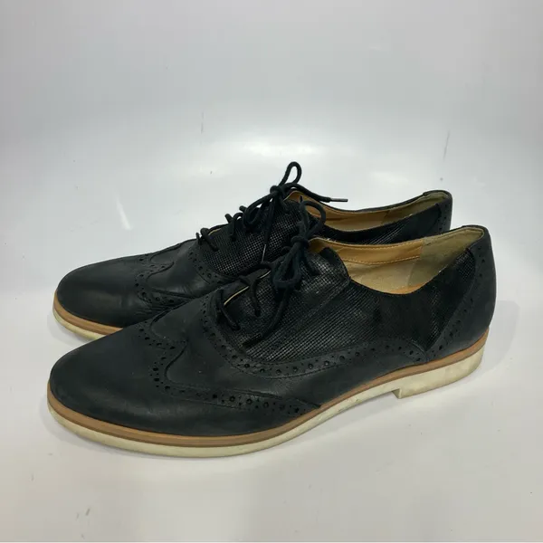 Geox‎ Respira dark navy blue oxford derby wingtip shoes women’s size 41 leather - Image 4
