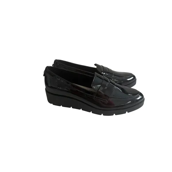 ANNE KLEIN Black Patent Dress Wedges Loafers Size 6.5 - Image 3