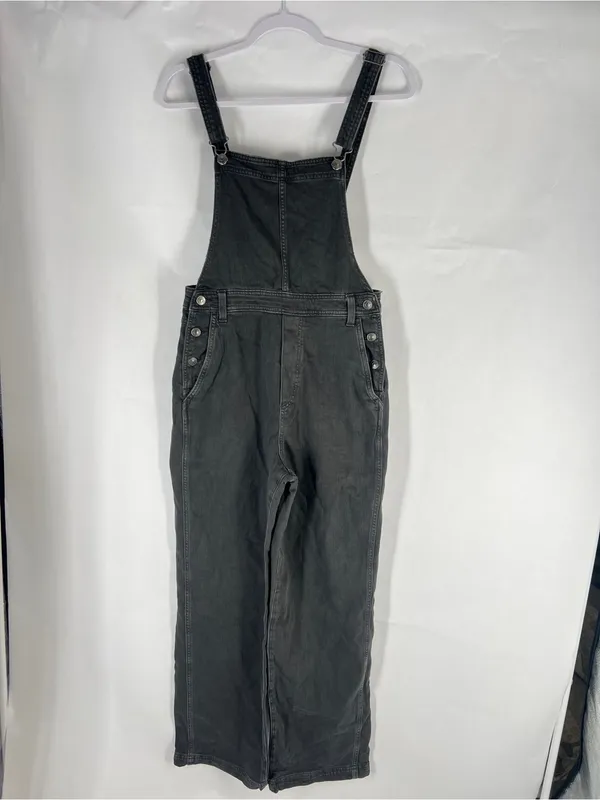 Aerie Baggy Y2K Overalls Smoked Gray Black Denim Size S - Image 2